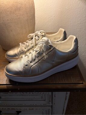 Cole Haan GrandPro Tennis 2.0 Soft Gold Leather Sneakers